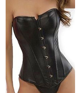 CORSET CUIR NOIR