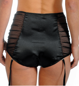 Culotte taille haute en satin et plumetis 2