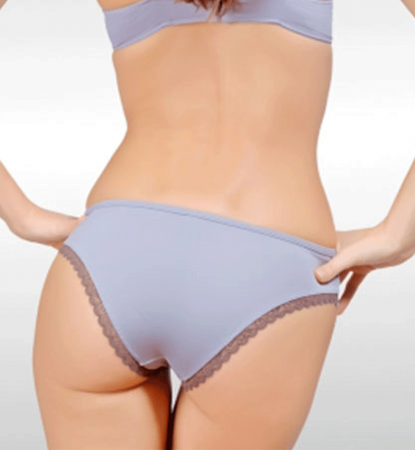 Shorty basique et dentelle Nude