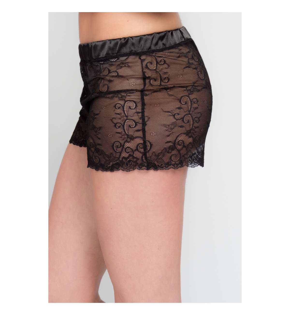Short Dentelle bande Satin