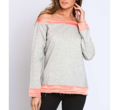 Sweat bicolore bardot