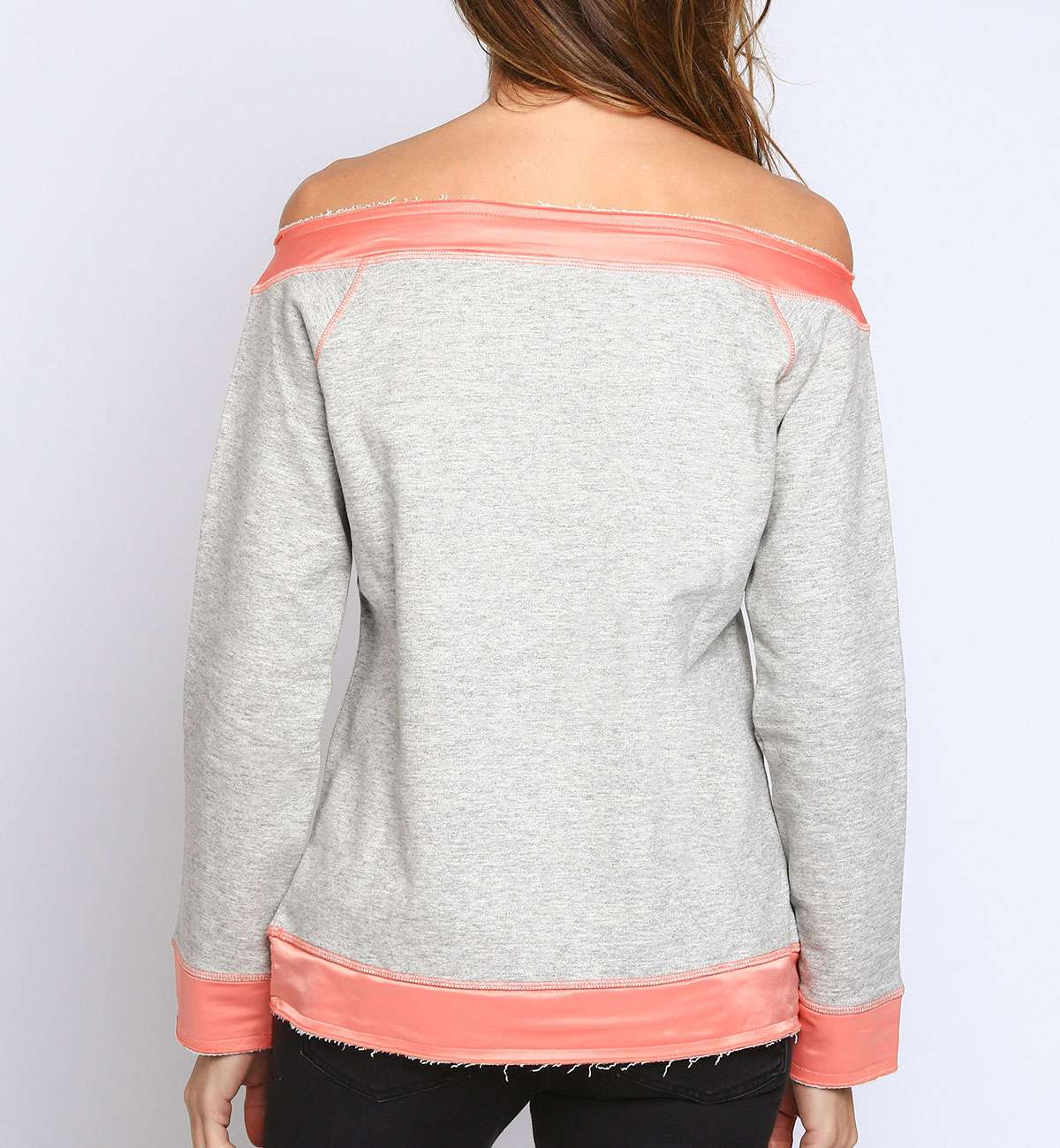 TOP SOLVIN GRIS CLAIR COL BATEAU