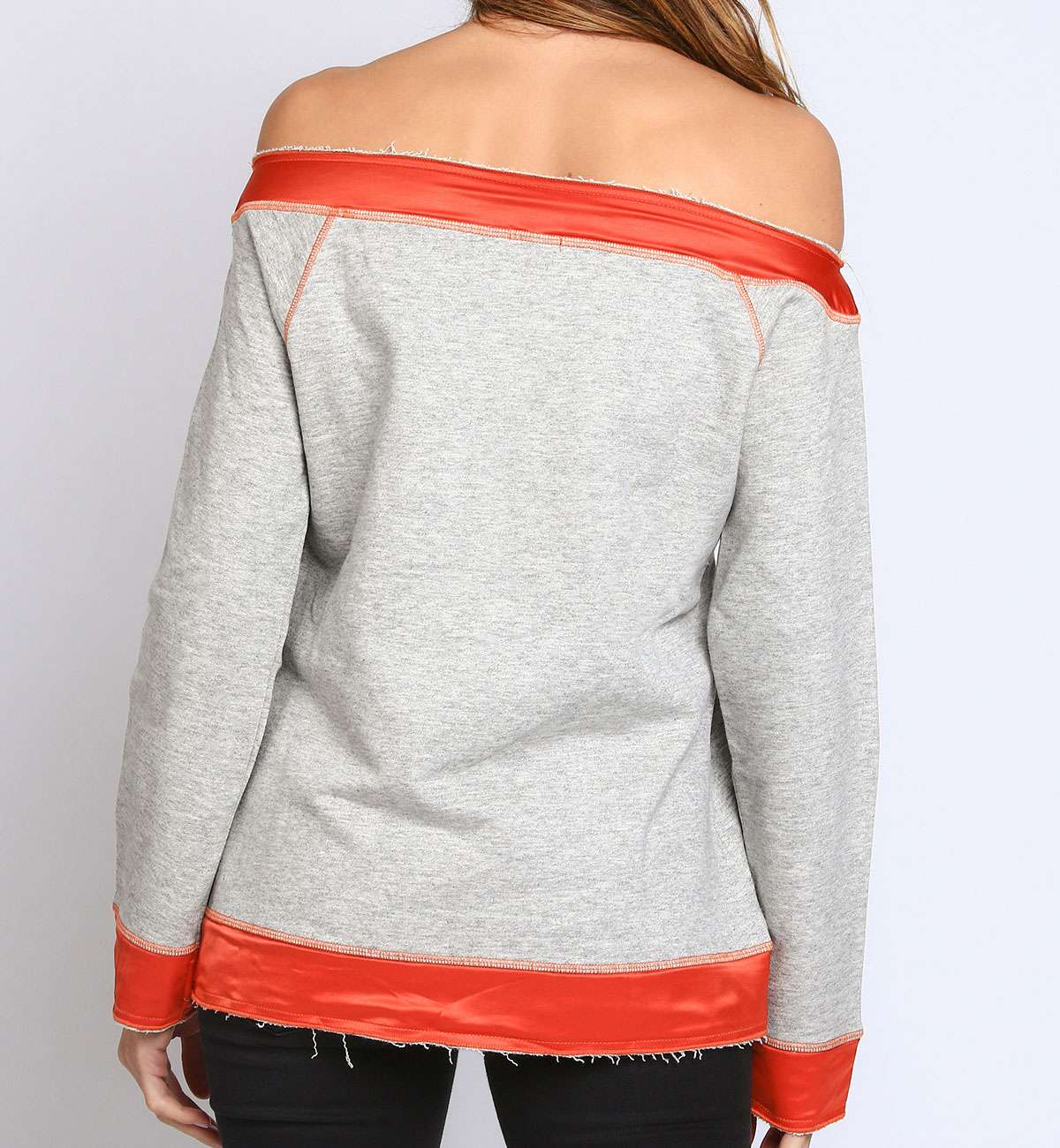 TOP SOLVIN GRIS CLAIR COL BATEAU