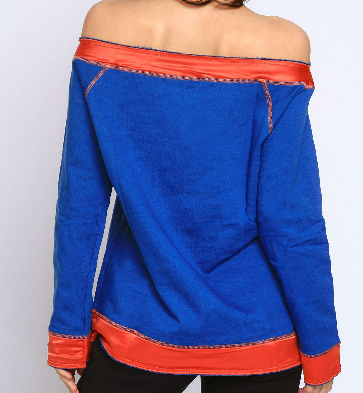 Sweat bicolor bl. col bateau