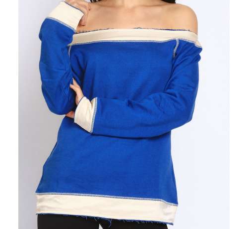 Sweat bicolore bardot