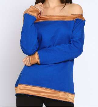 TOP SOLVIN BLEU COL BATEAU