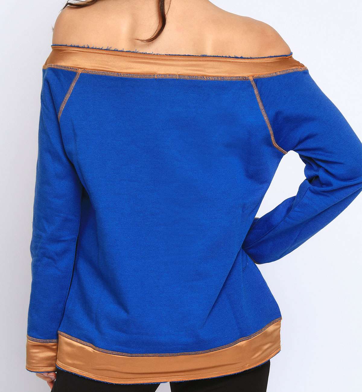 Sweat bicolor bl. col bateau