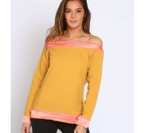 Sweat bicolore bardot