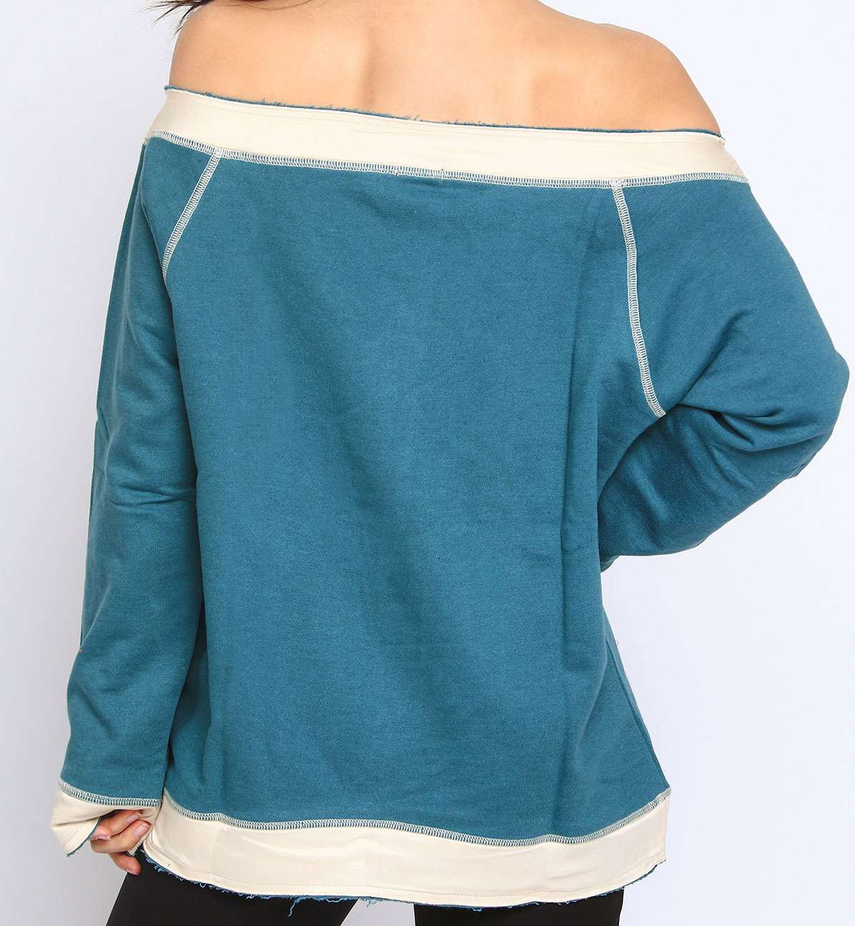 Sweat bicolor em. col bateau