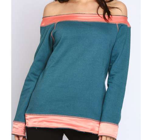 Sweat bicolore bardot