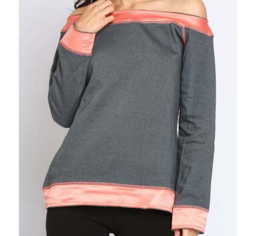 Sweat bicolore bardot