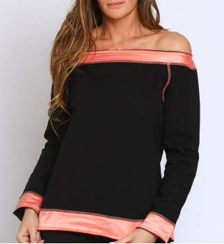 TOP SOLVIN NOIR COL BATEAU 2