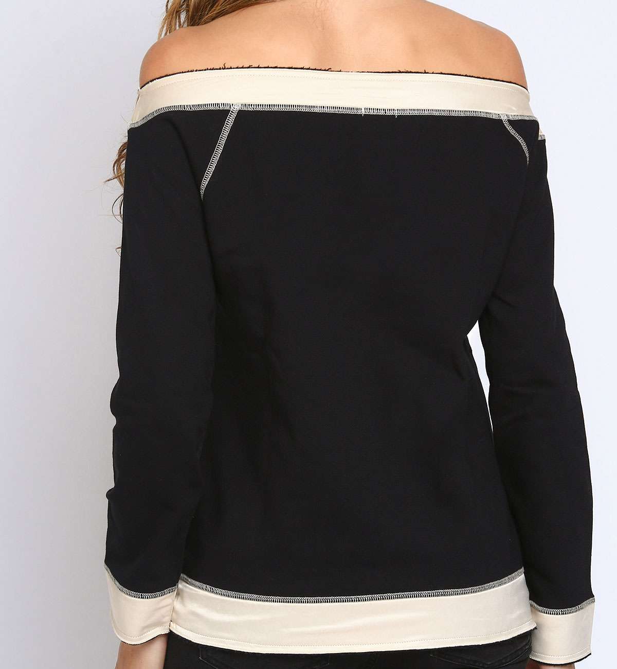 Sweat col bateau satin