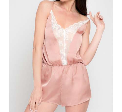 Combi short satin et dentelle  Lolie