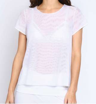 TOP BLEUET RESILLE