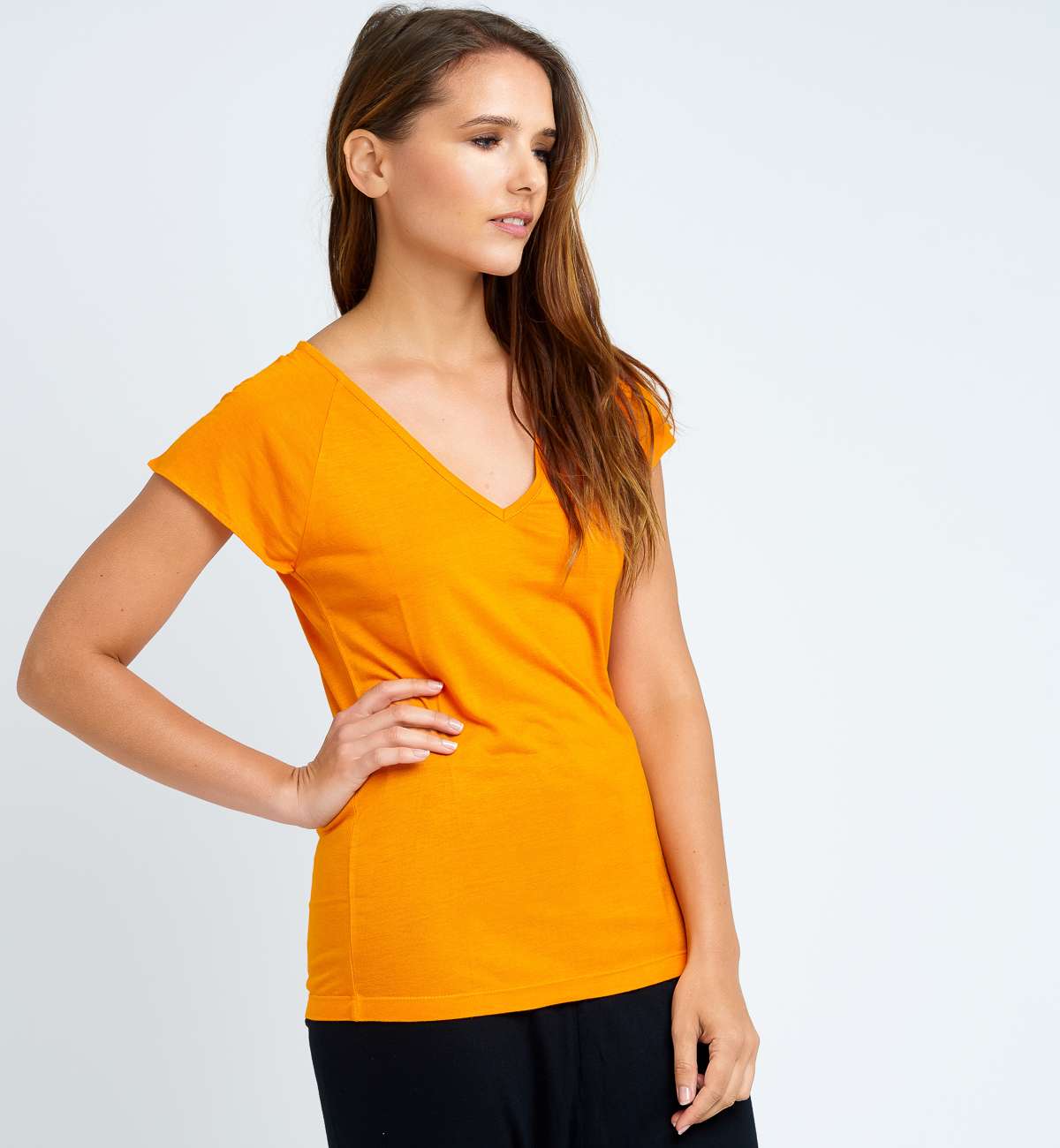 Tshirt col V manche courte bambou