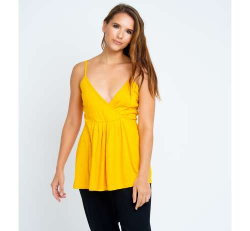 Débardeur Long Décolleté Croisé Bambou