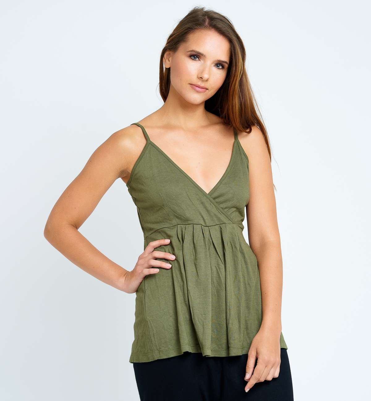 débardeur long décolleté croisé bambou