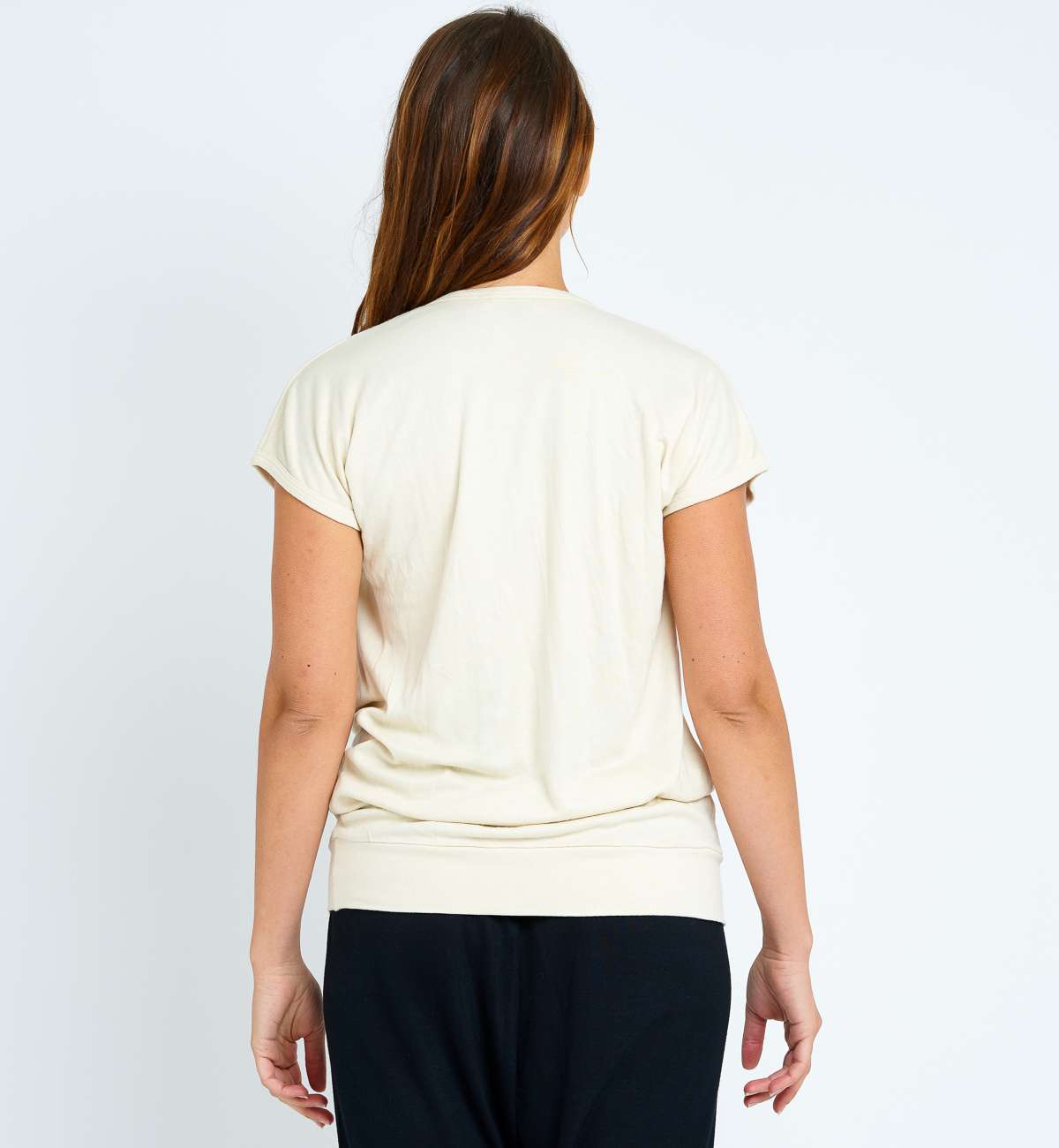 T-shirt long bambou manche courte col...