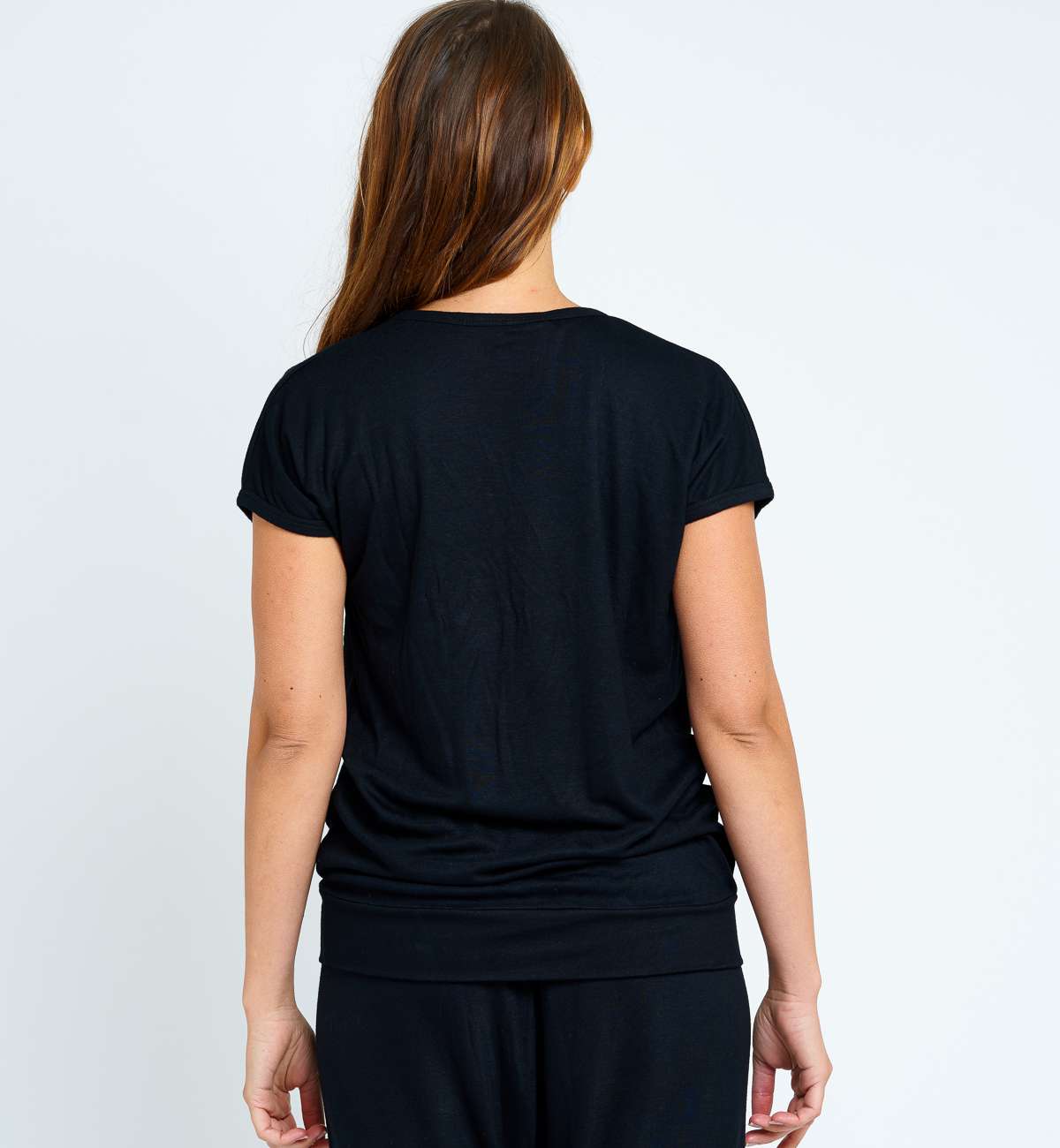 T-shirt long bambou manche courte col...