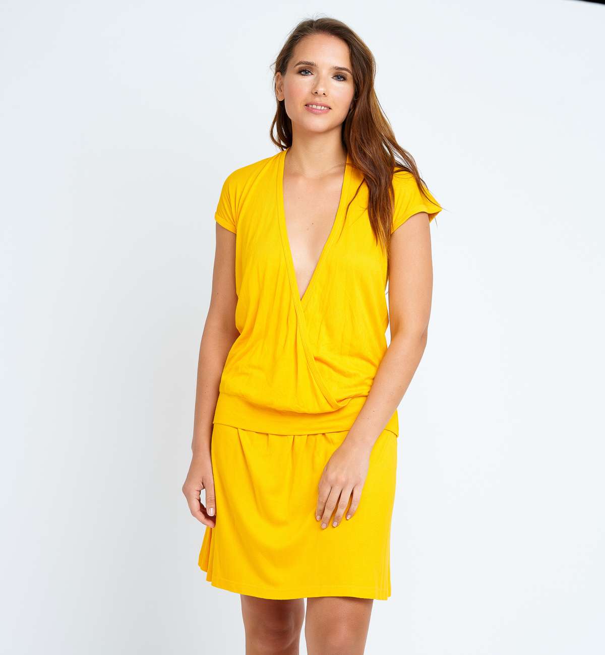 T-shirt long bambou manche courte col...