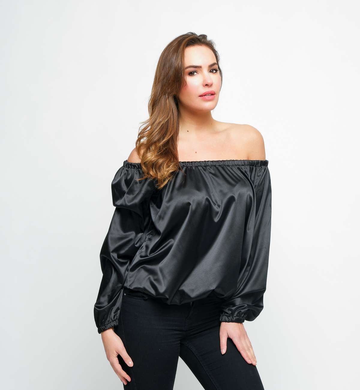 Body Manche Longue Élastique Satin...