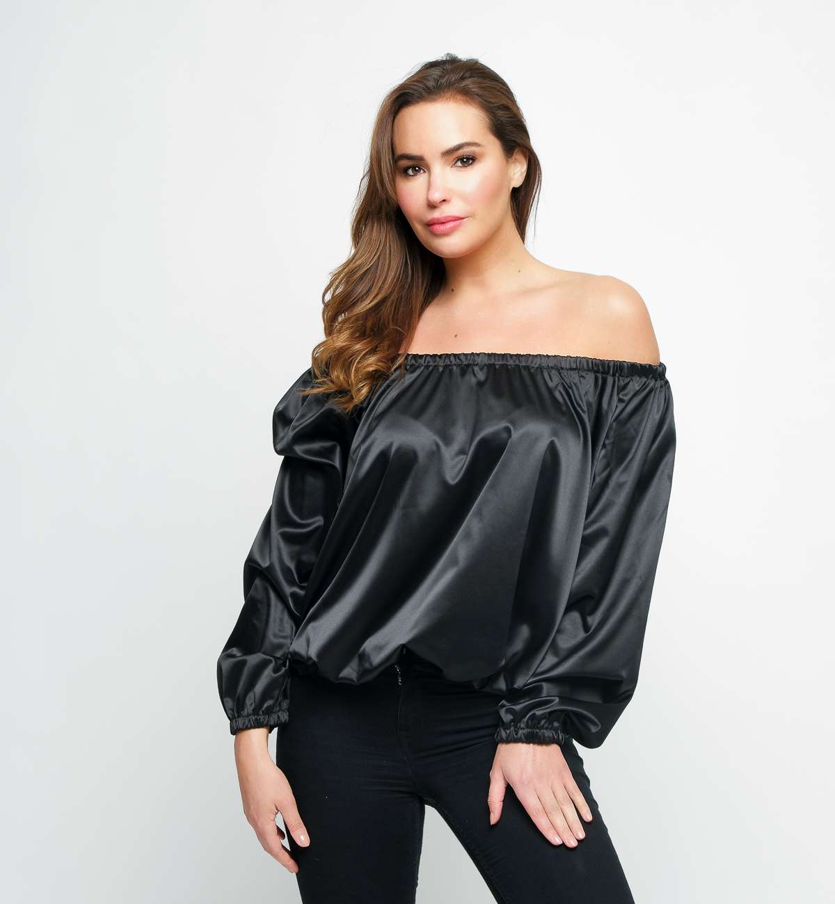 Body Manche Longue Élastique Satin...