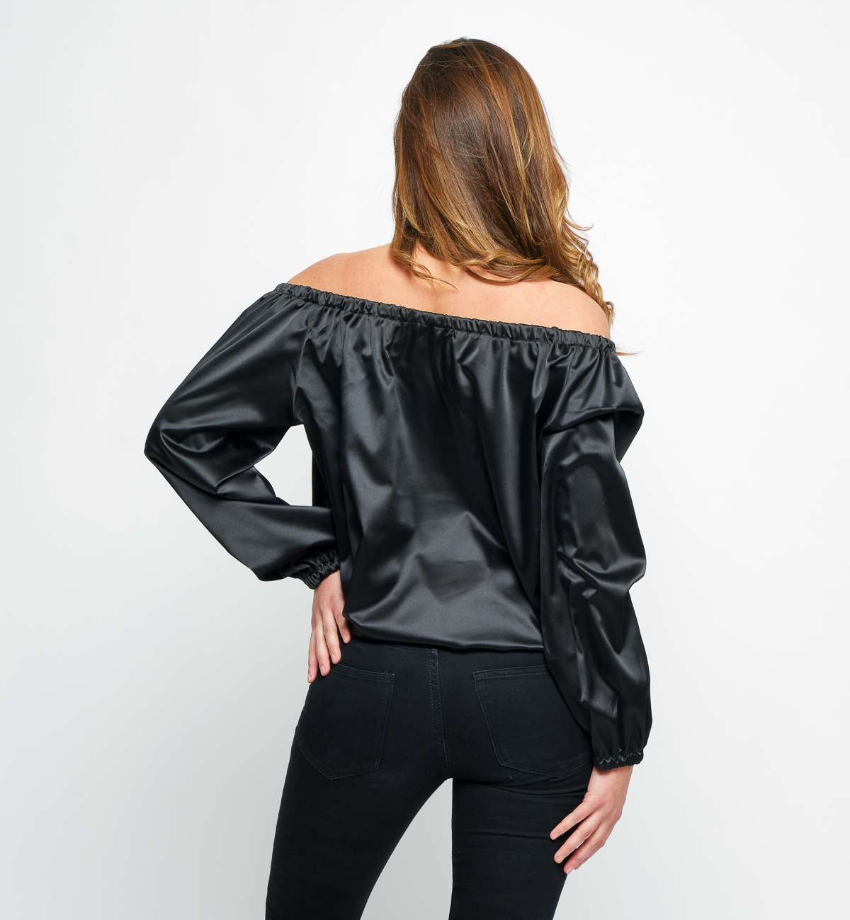 Body Manche Longue Élastique Satin...