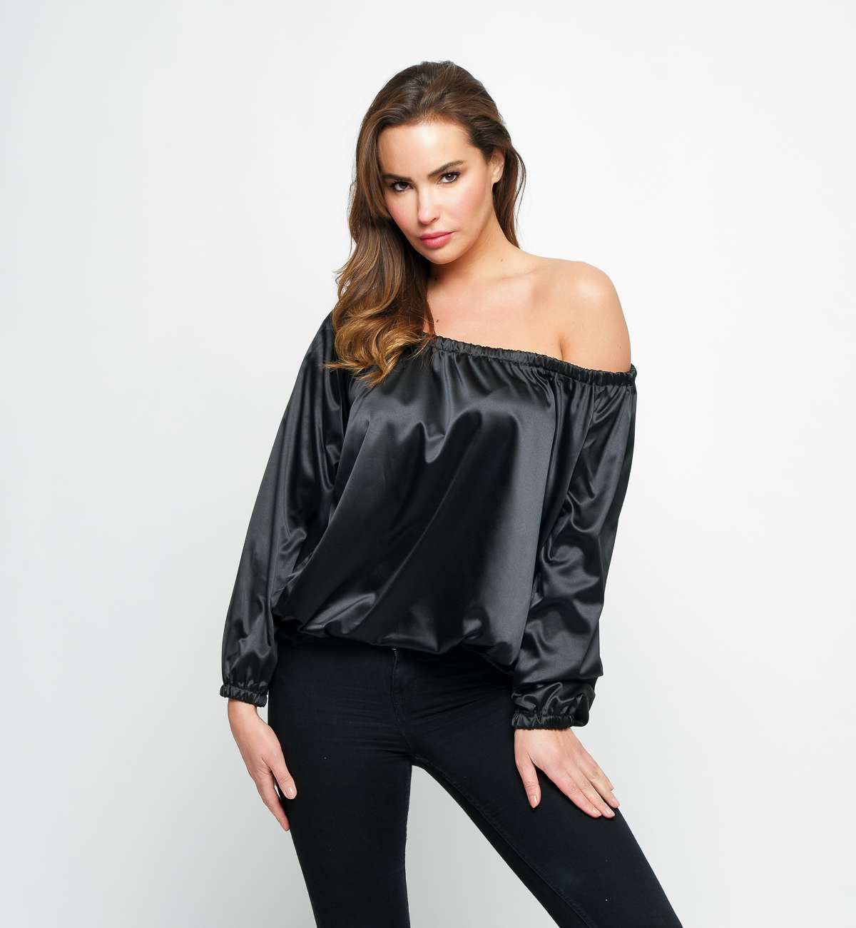 Body Manche Longue Élastique Satin...