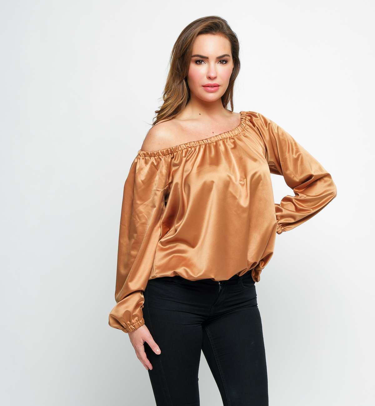 Body Manche Longue Élastique Satin...