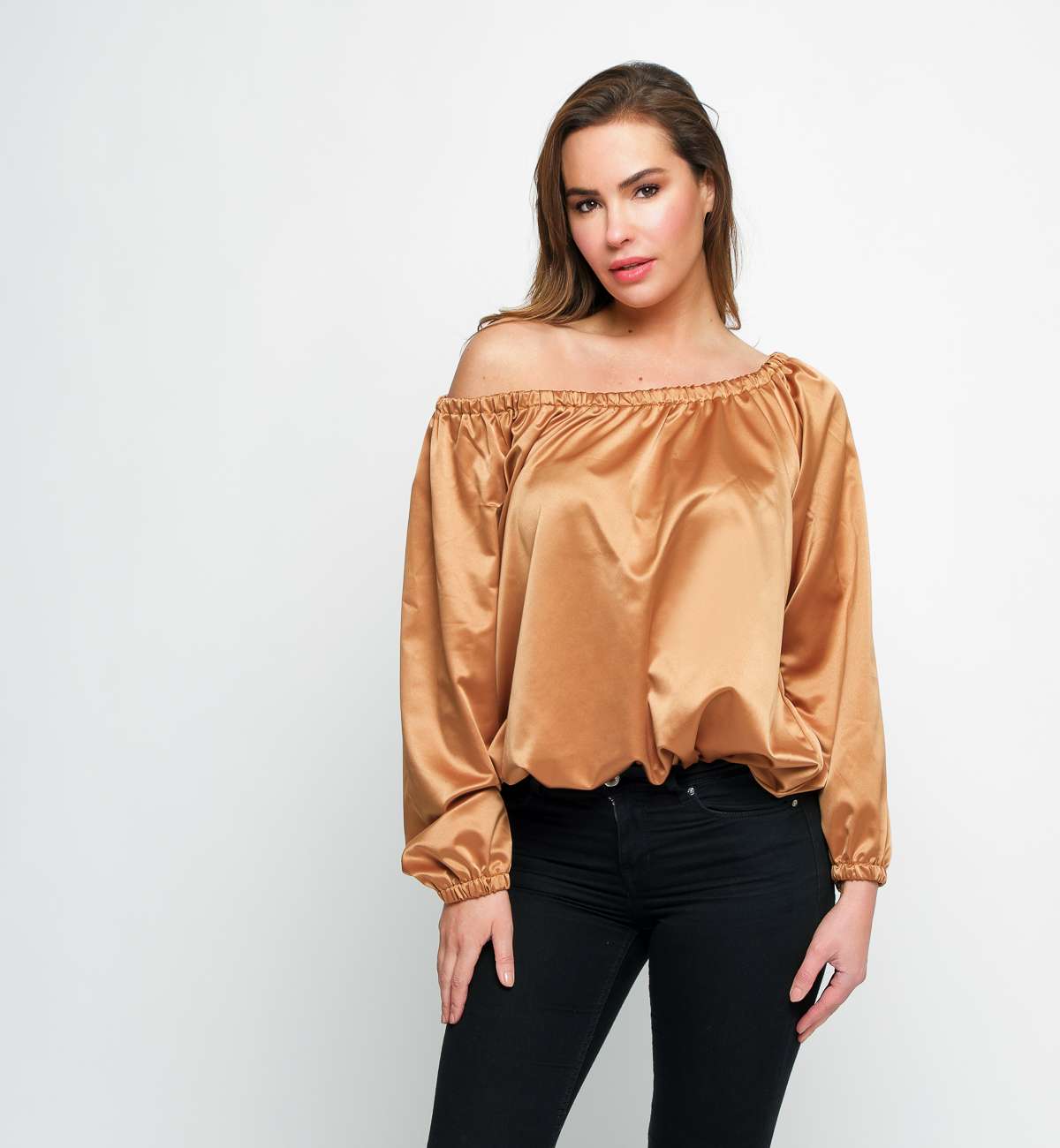 Body Manche Longue Élastique Satin...