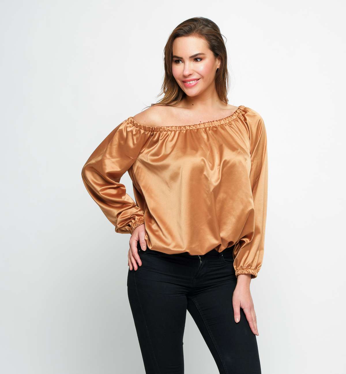 Body Manche Longue Élastique Satin...