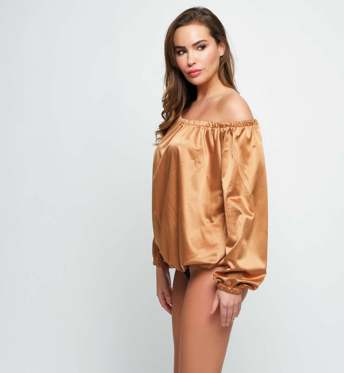 Body Manche Longue Élastique Satin...