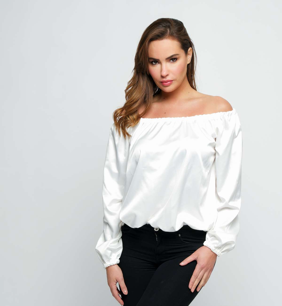 Body Manche Longue Élastique Satin...