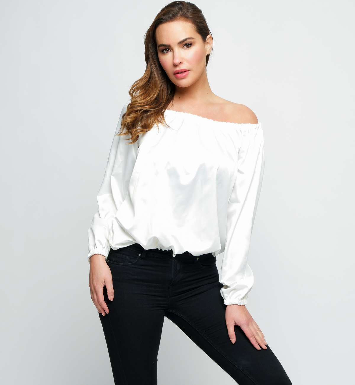 Body Manche Longue Élastique Satin...