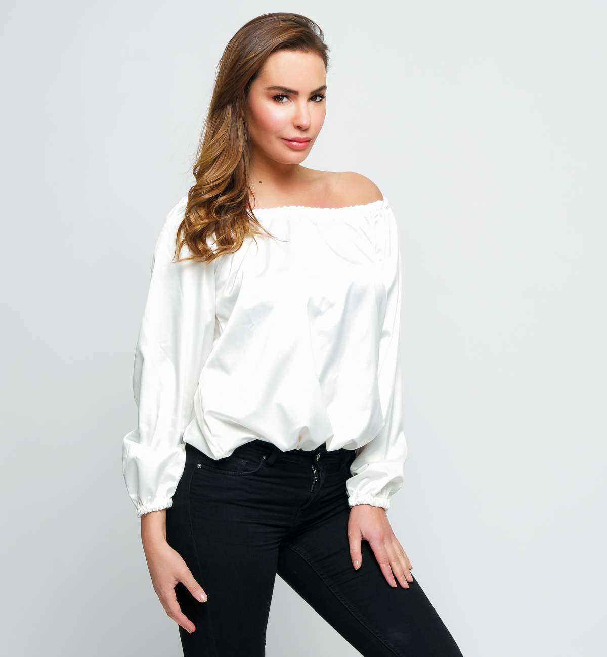 Body Manche Longue Élastique Satin...