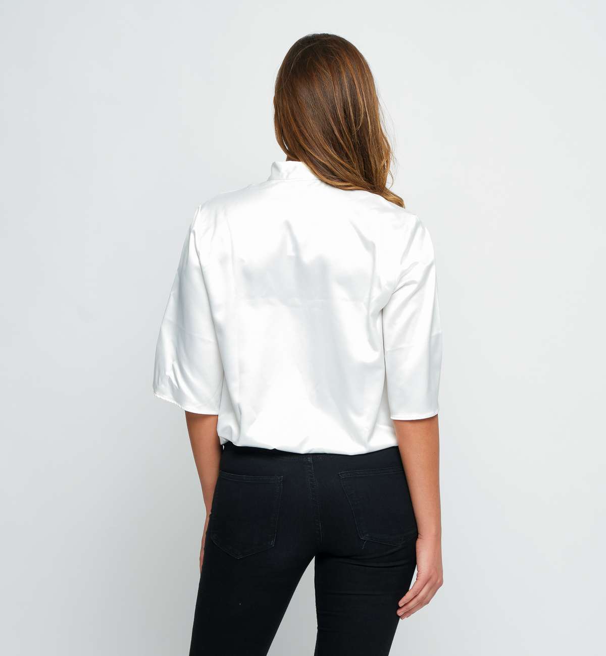 Body Manche Courte Noeud Satin-Noir