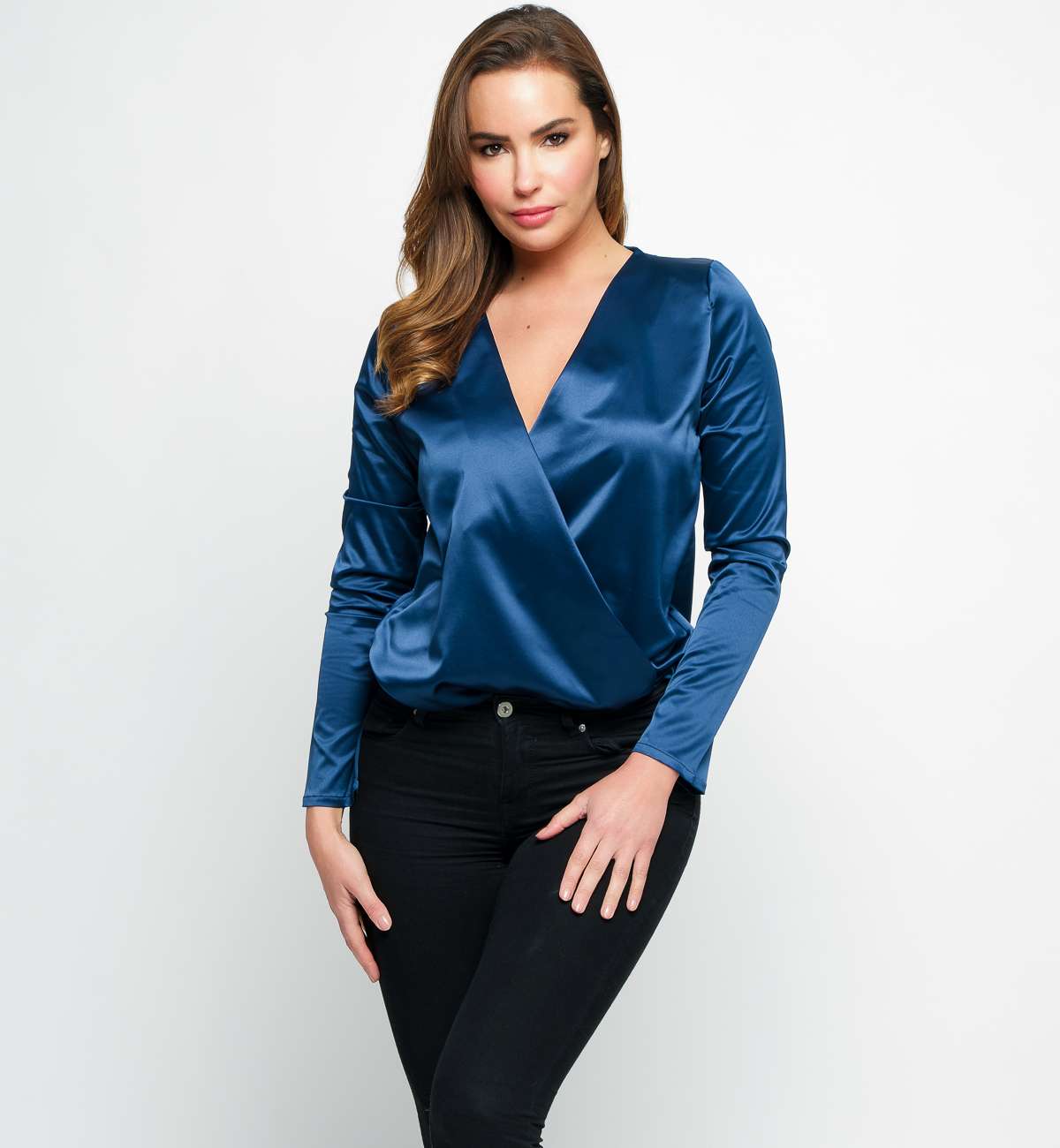 Body ML satin croisé devant