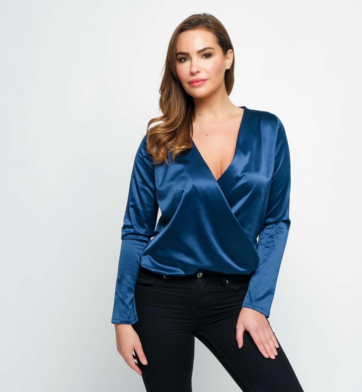 Body ML satin croisé devant