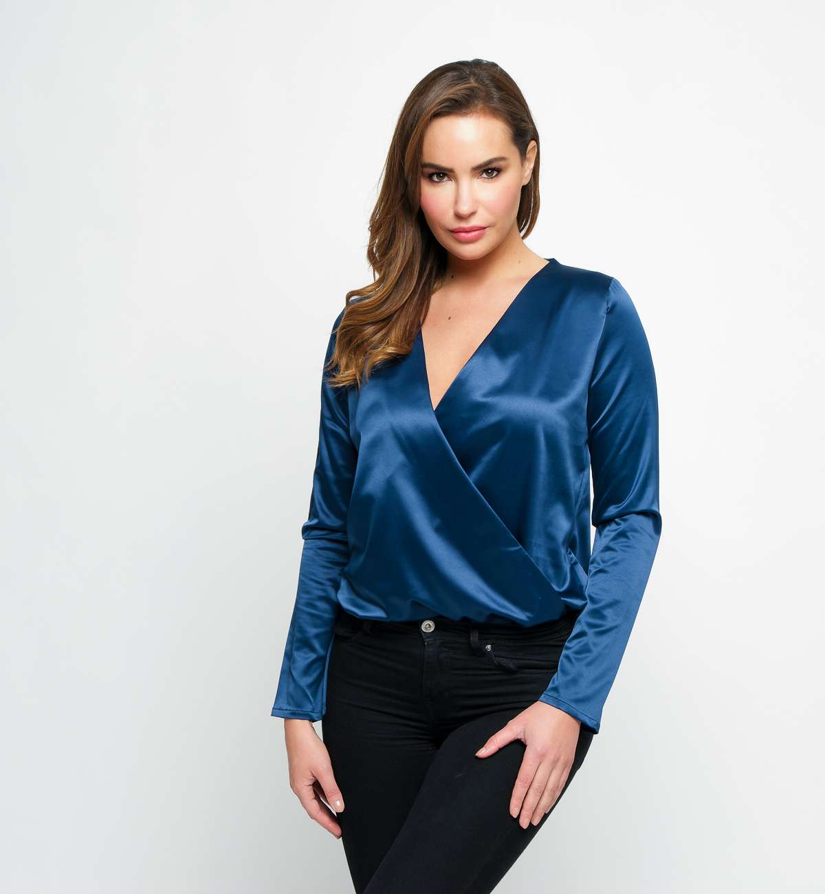 Body ML satin croisé devant