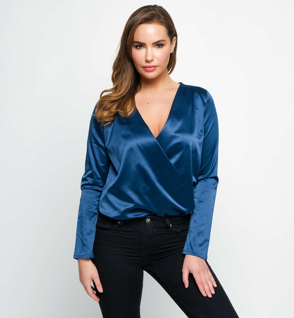 Body ML satin croisé devant