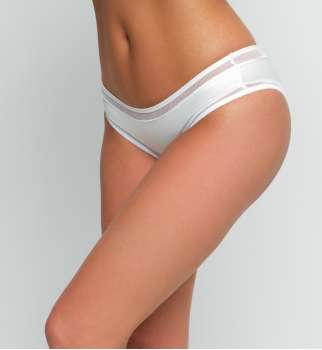 Shorty Satin bandes Résille 2