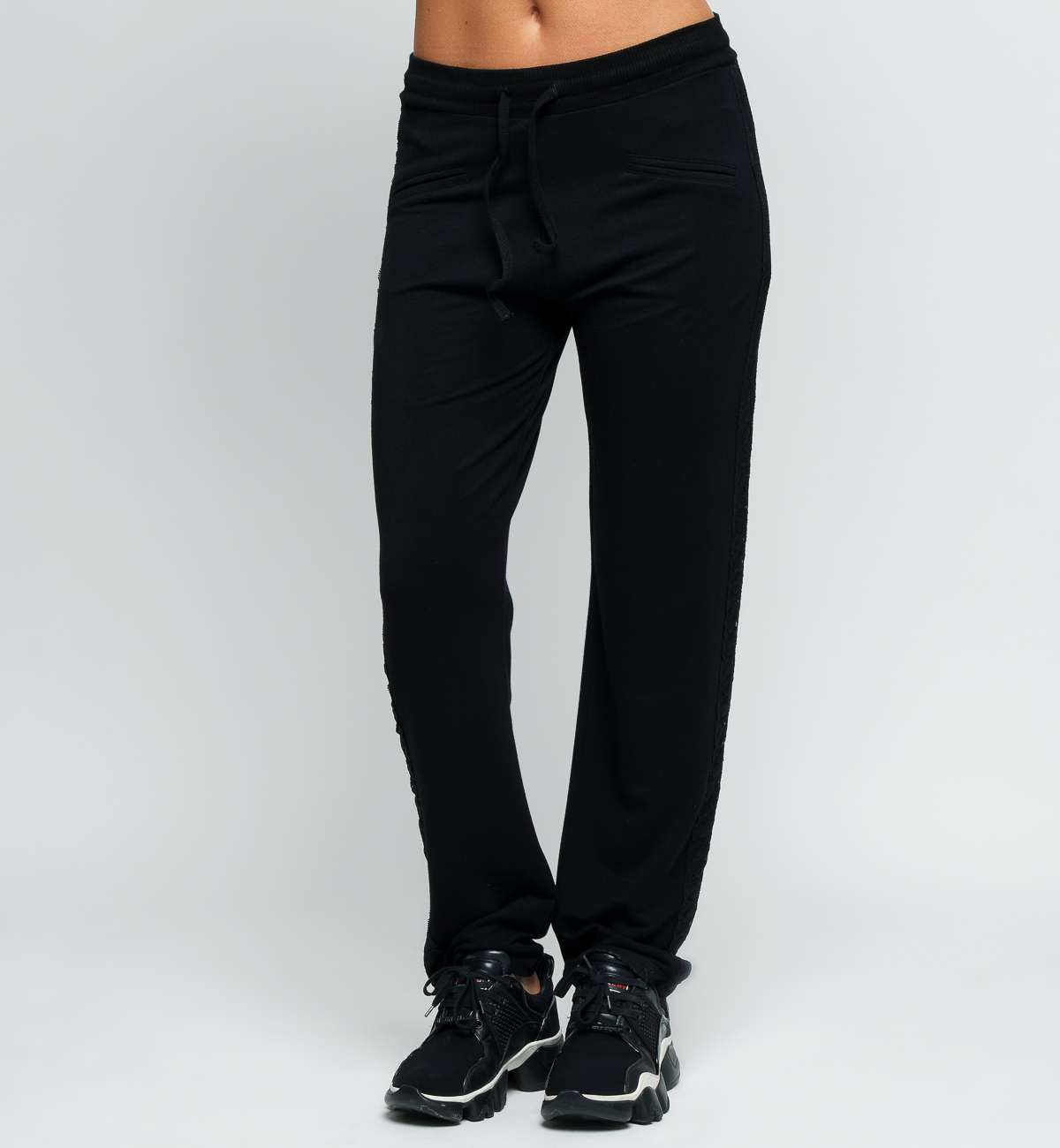 Pantalon Bambou bande dentelle