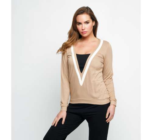 Top manches longue Col V Décolleté