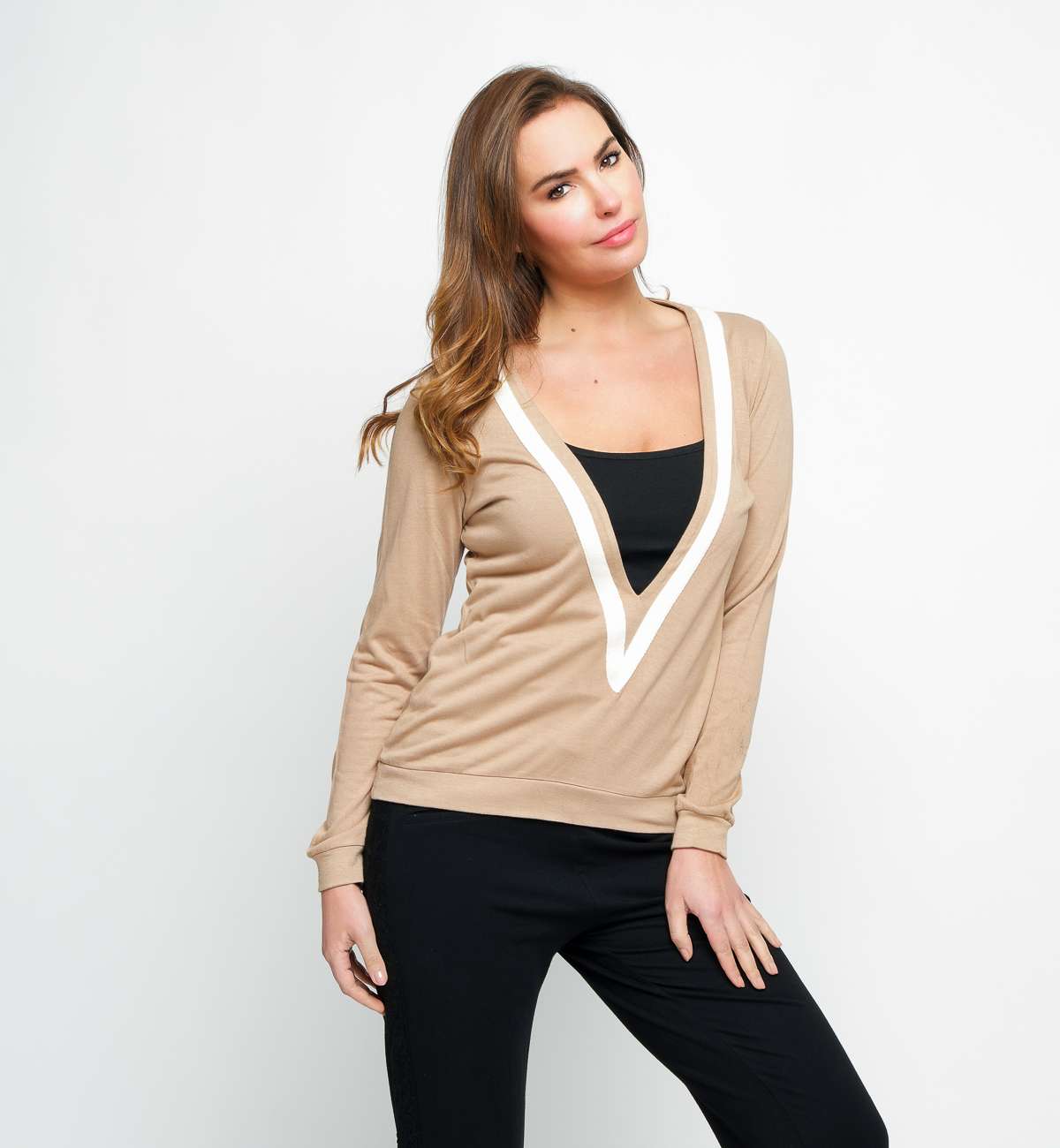 Top manches longues Col Plongeant