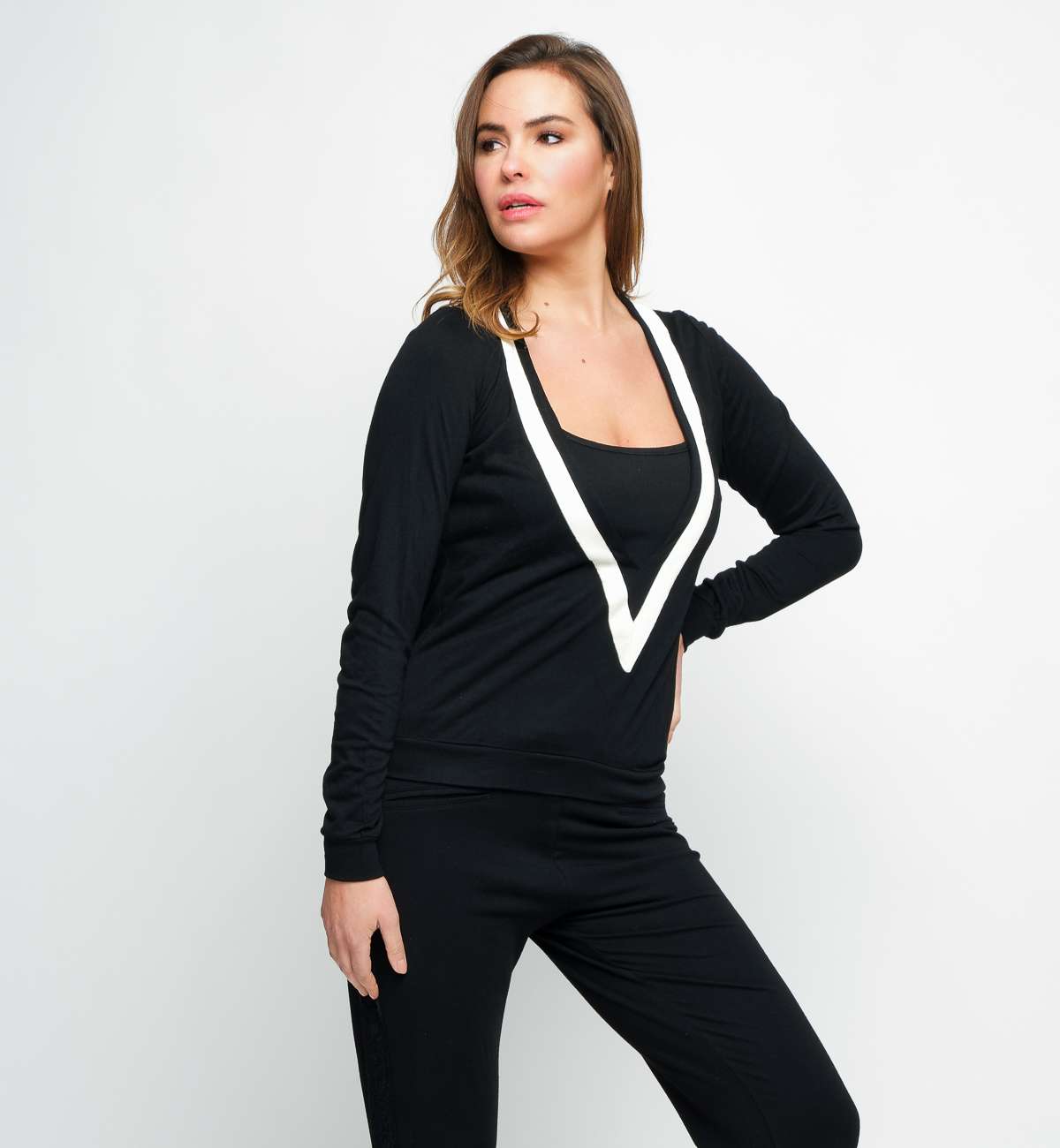 Top manches longues Col Plongeant