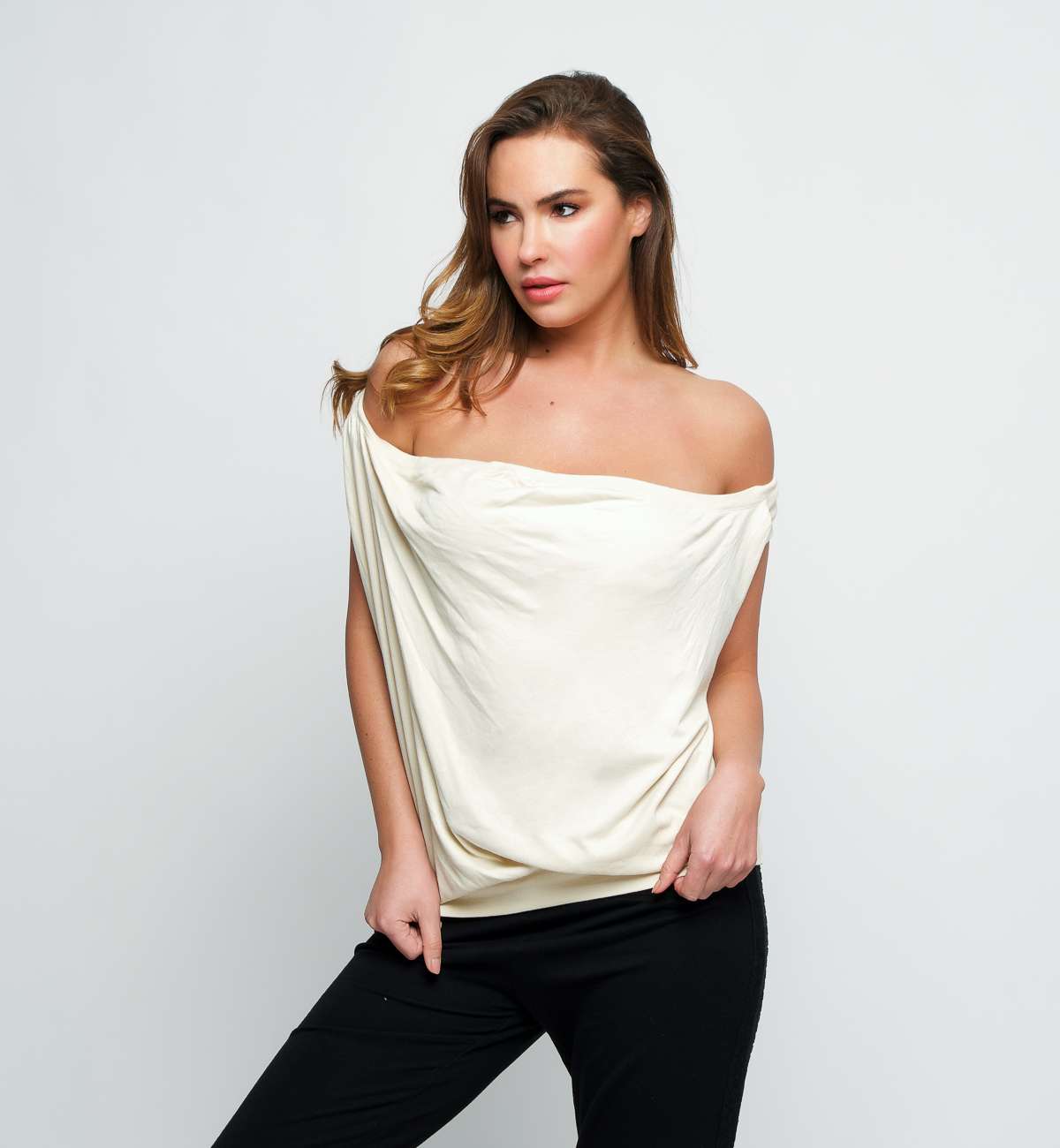 T shirt Bambou sans manche col Bateau