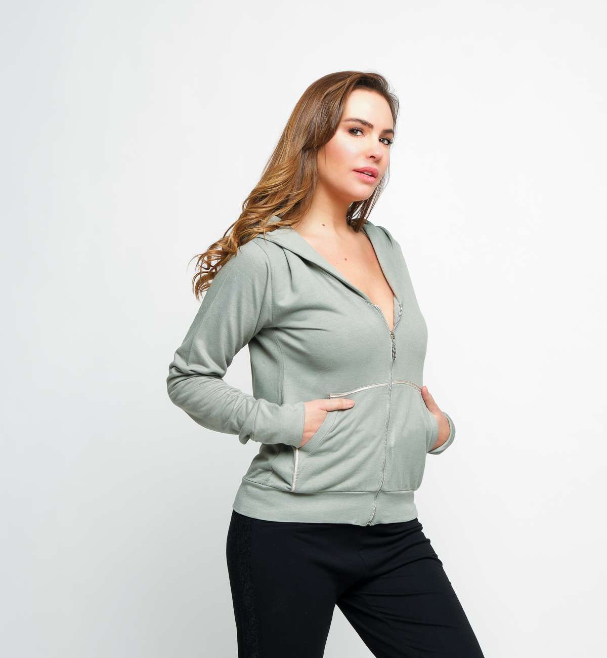 Gilet Capuche Bambou