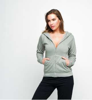 Gilet Capuche broderie dos Bambou 2
