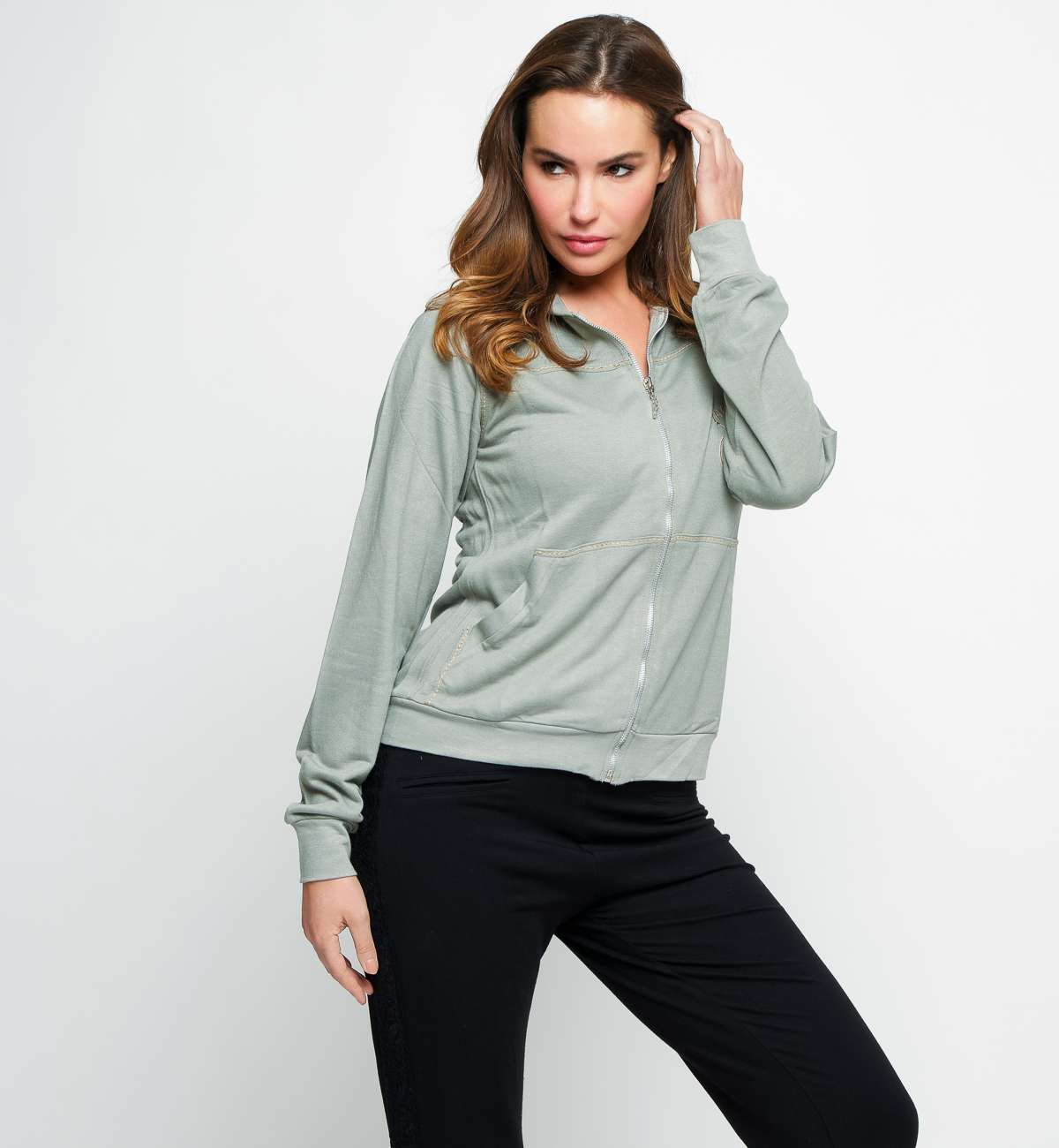 Gilet Capuche Bambou Broderie Coeur